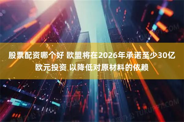 股票配资哪个好 欧盟将在2026年承诺至少30亿欧元投资 以降低对原材料的依赖