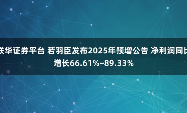 联华证券平台 若羽臣发布2025年预增公告 净利润同比增长66.61%~89.33%