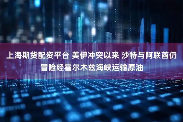 上海期货配资平台 美伊冲突以来 沙特与阿联酋仍冒险经霍尔木兹海峡运输原油